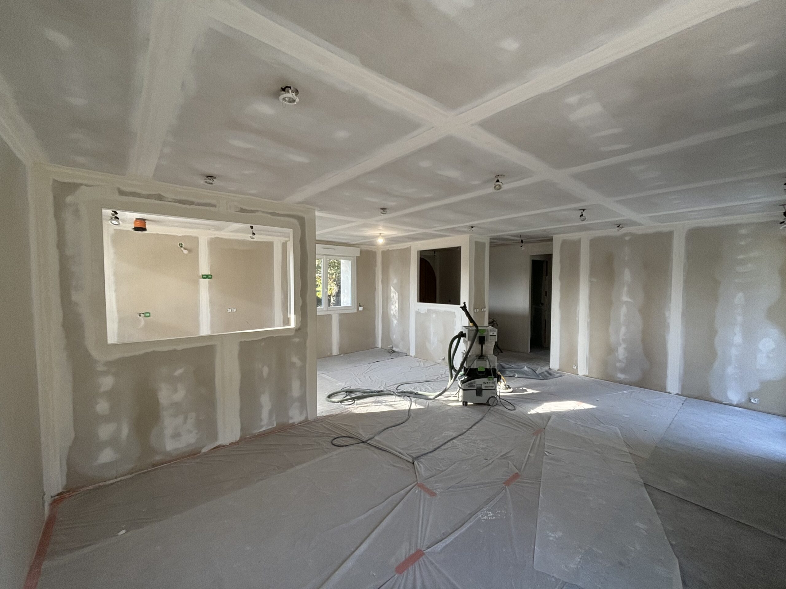 cloison placo, plafond